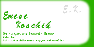 emese koschik business card